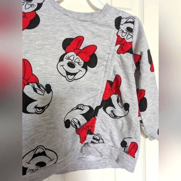 Disney Jr Minnie Mouse (5T) Pullover Sweatshirt with Decorative Draw String - Picture 3 of 14